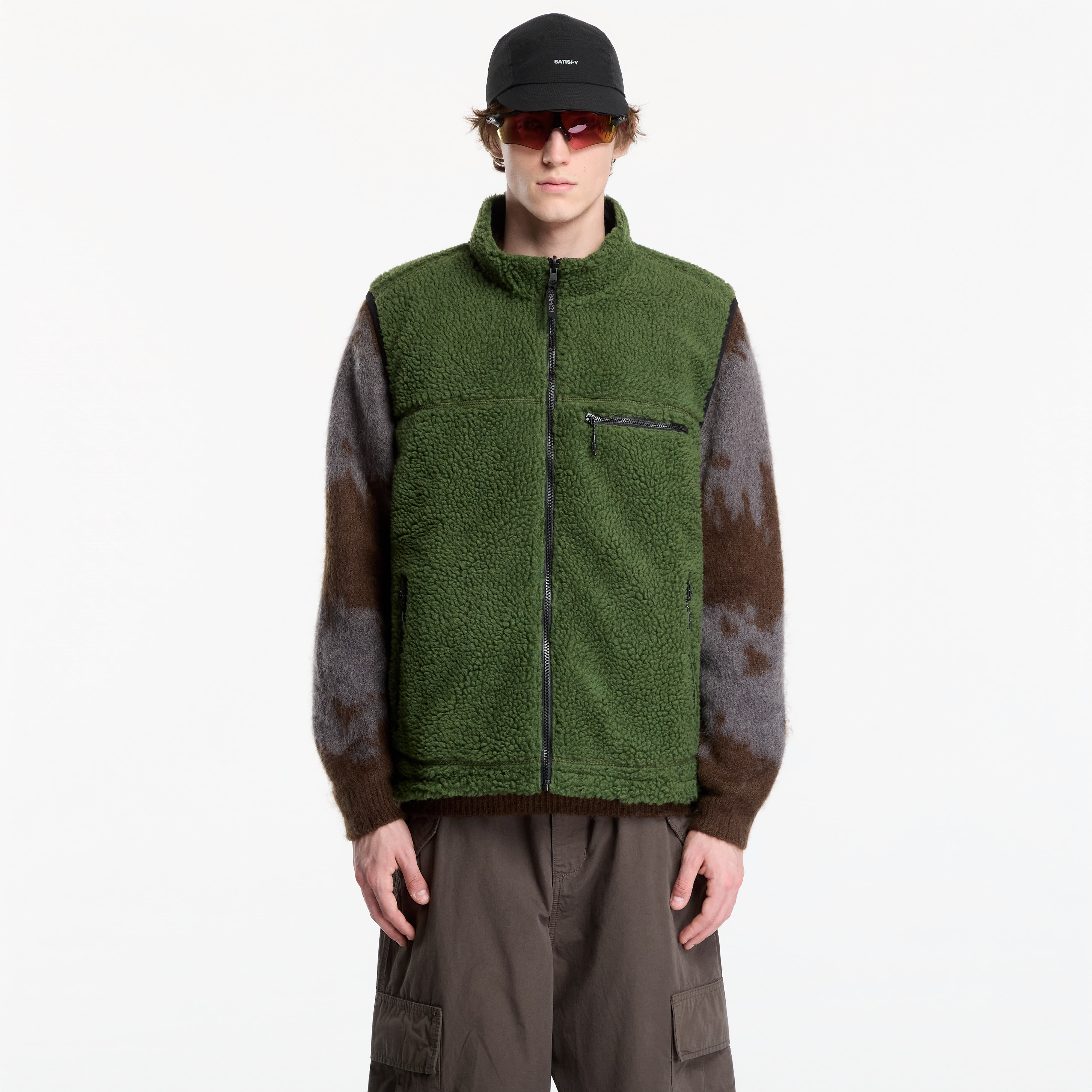 Елек Gramicci Reversible Sherpa Vest Olive/navy XL