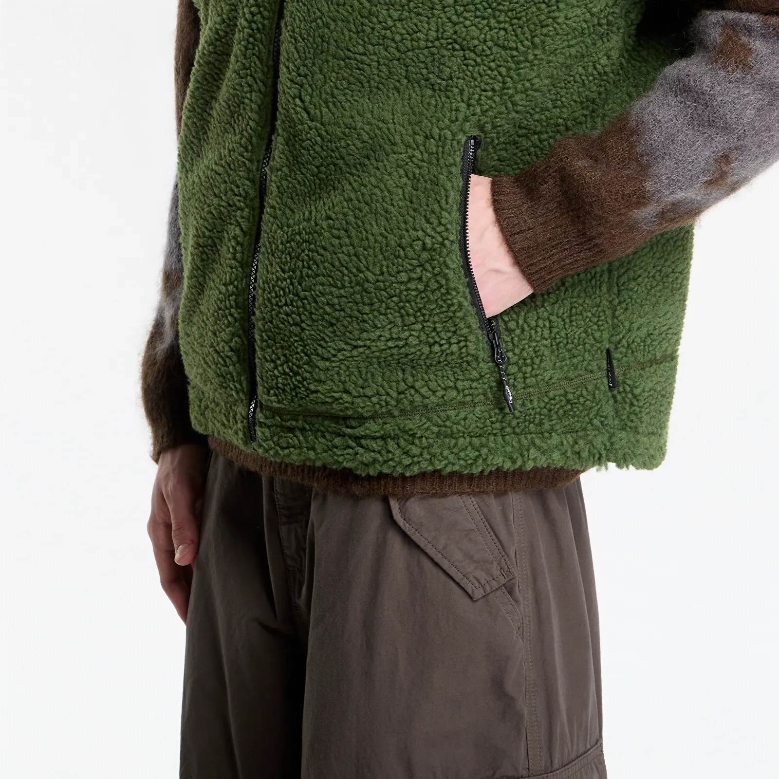 Vests Gramicci Reversible Sherpa Vest Olive/navy