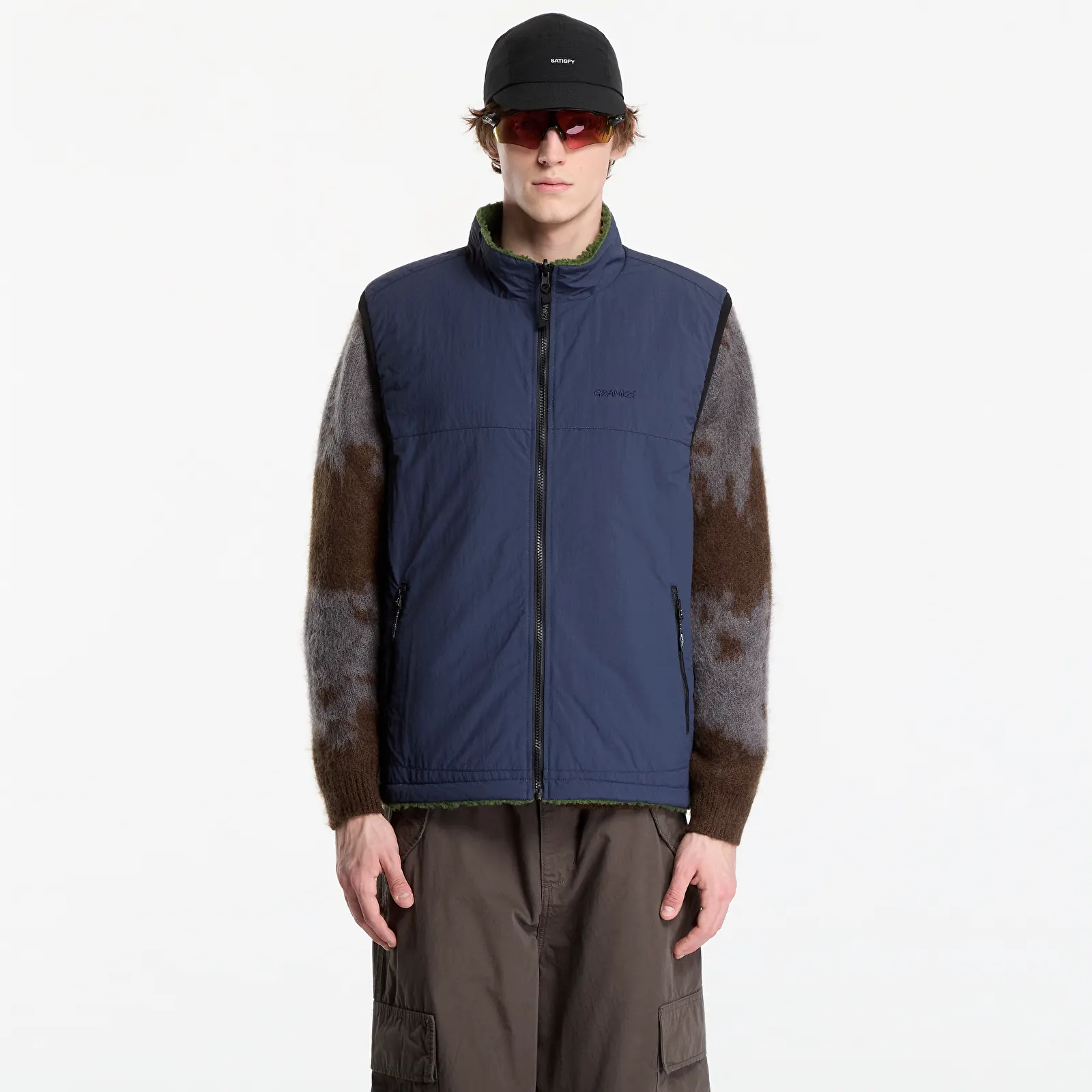 Vests Gramicci Reversible Sherpa Vest Olive/navy