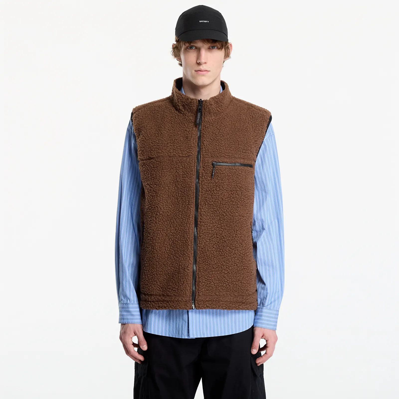 Vests Gramicci Reversible Sherpa Vest Dark Brown/black