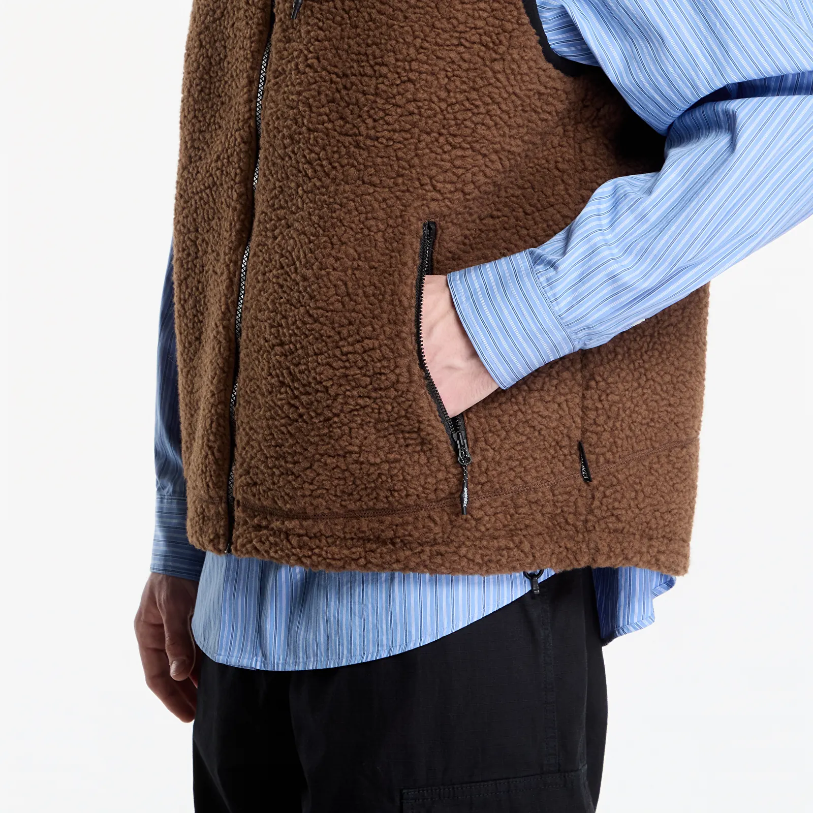 Vests Gramicci Reversible Sherpa Vest Dark Brown/black