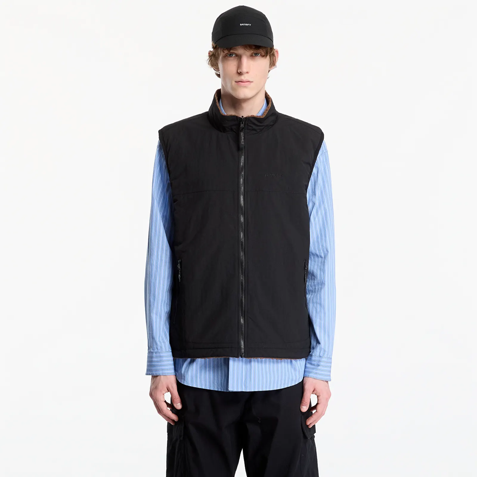 Vests Gramicci Reversible Sherpa Vest Dark Brown/black
