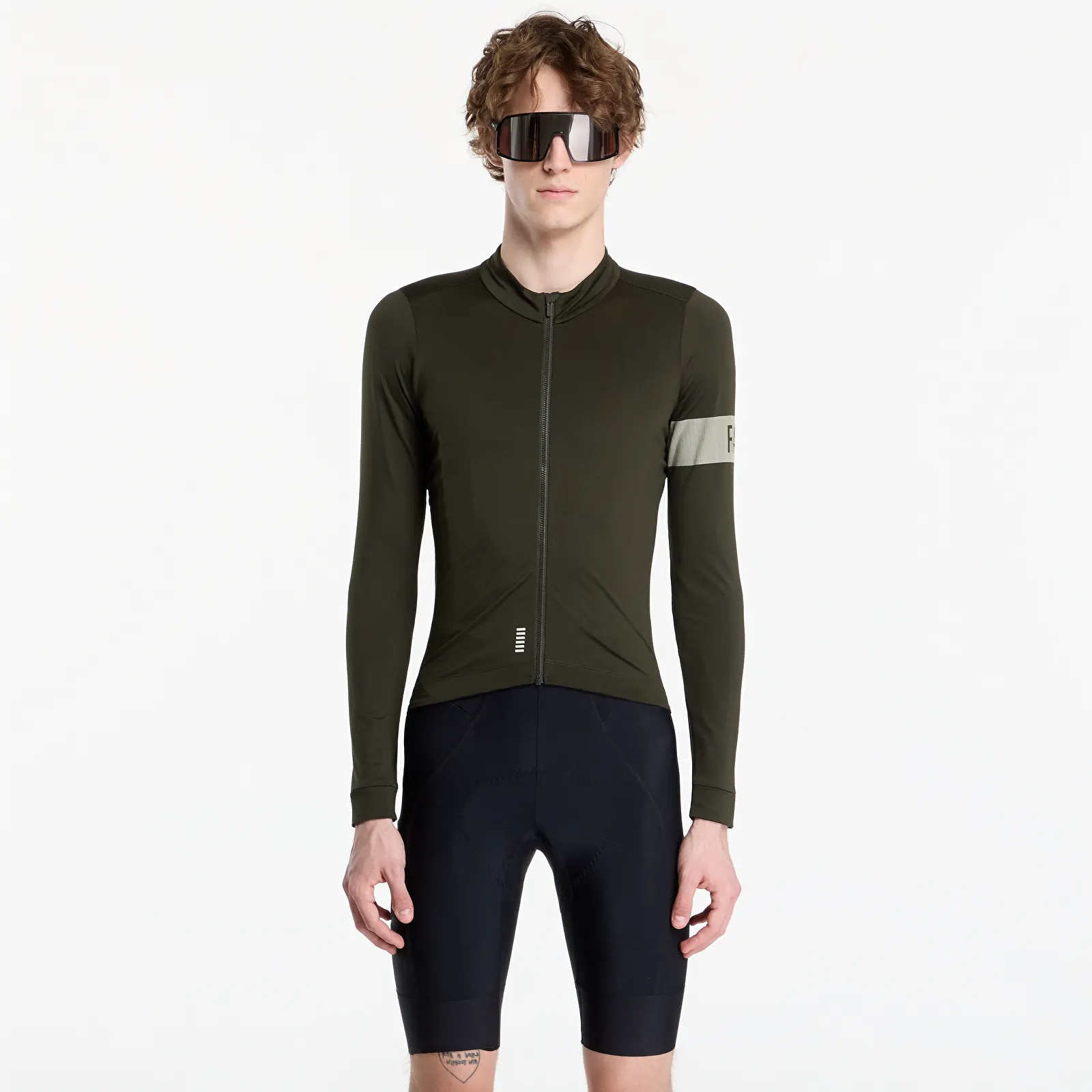 Dotjeran Rapha Men's Pro Team Long Sleeve Midweight Jersey Bottle Green/ White