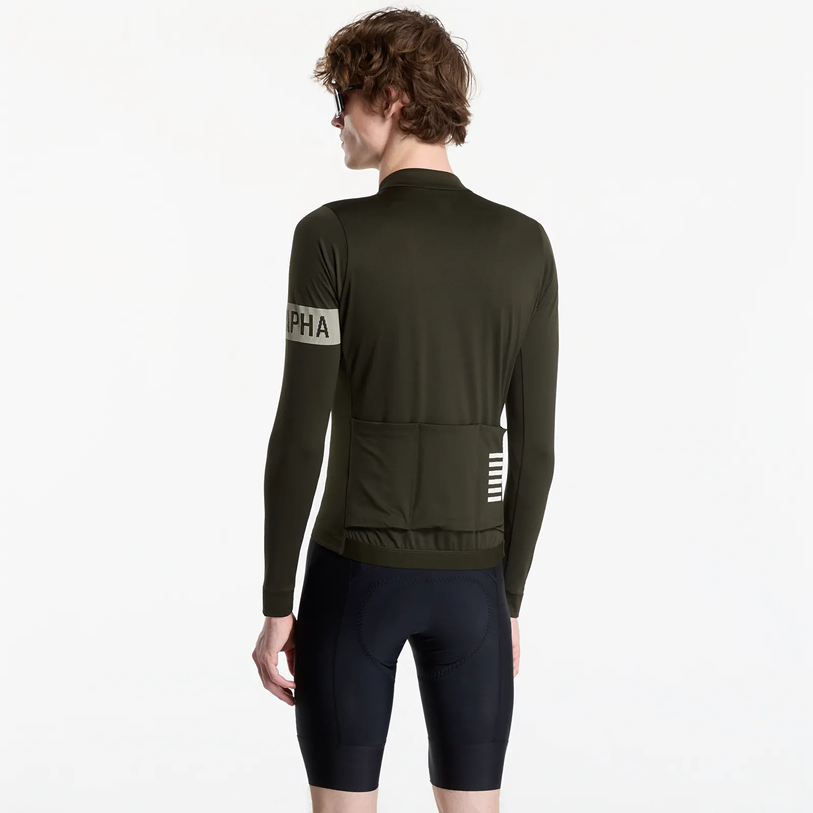 Dotjeran Rapha Men's Pro Team Long Sleeve Midweight Jersey Bottle Green/ White