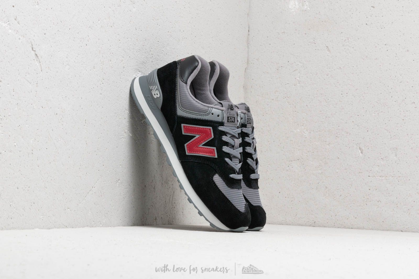 New balance 574 black and sale red