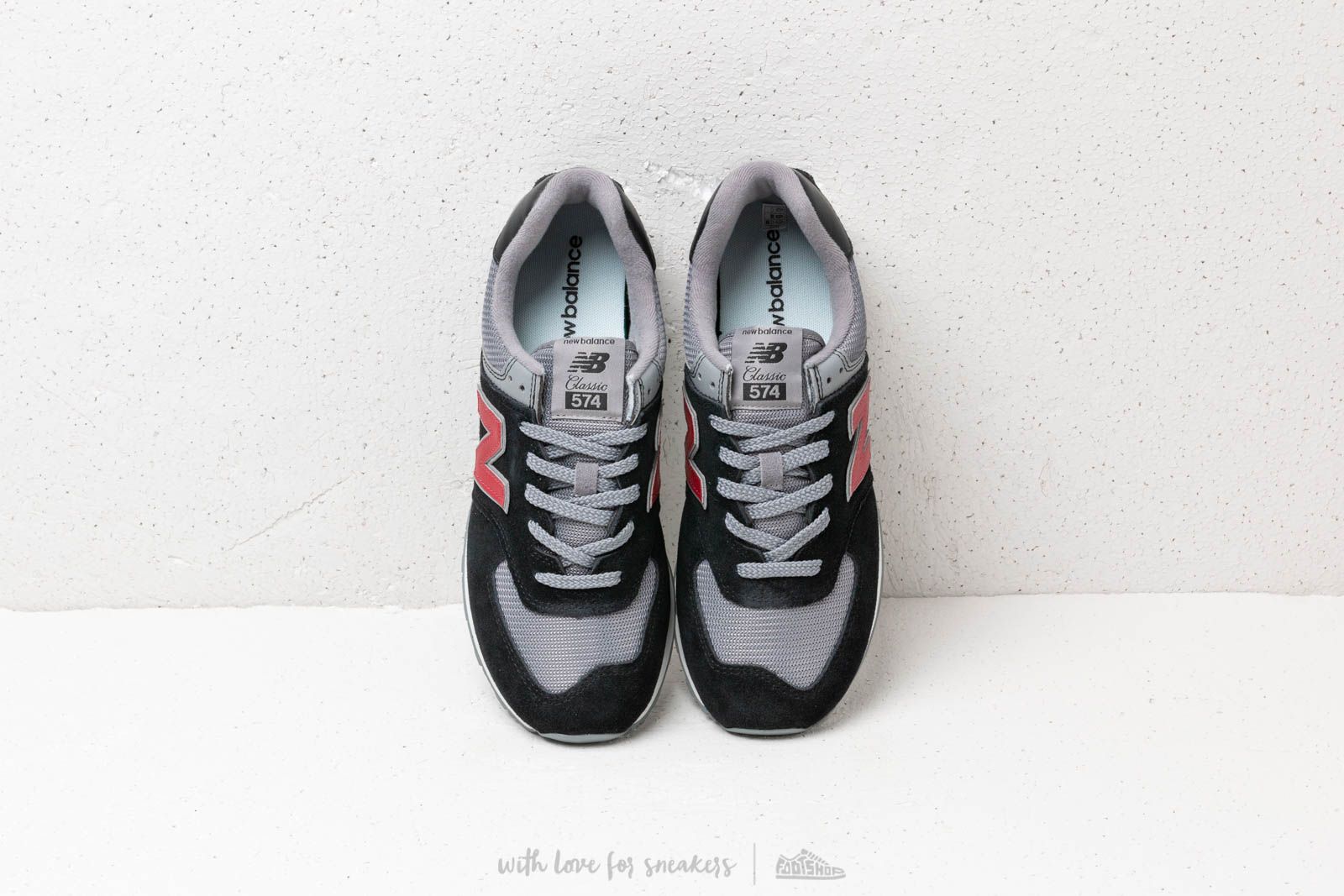 New balance 574 grey black red store