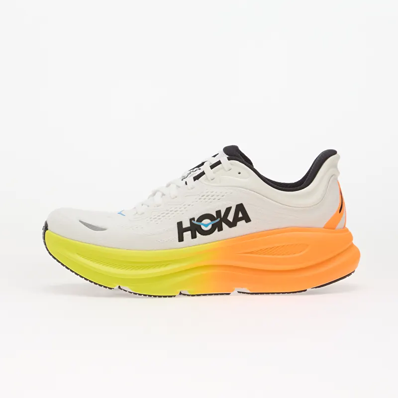 Hoka® M Bondi 9 White/ Neon Tangerine