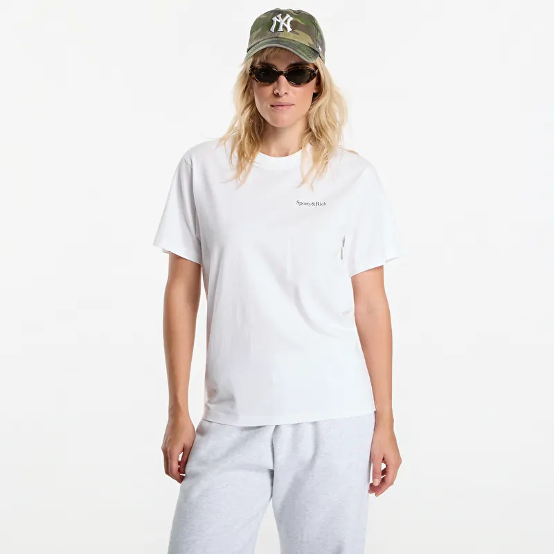 Tricou Sporty & Rich Serif Logo Tshirt UNISEX White