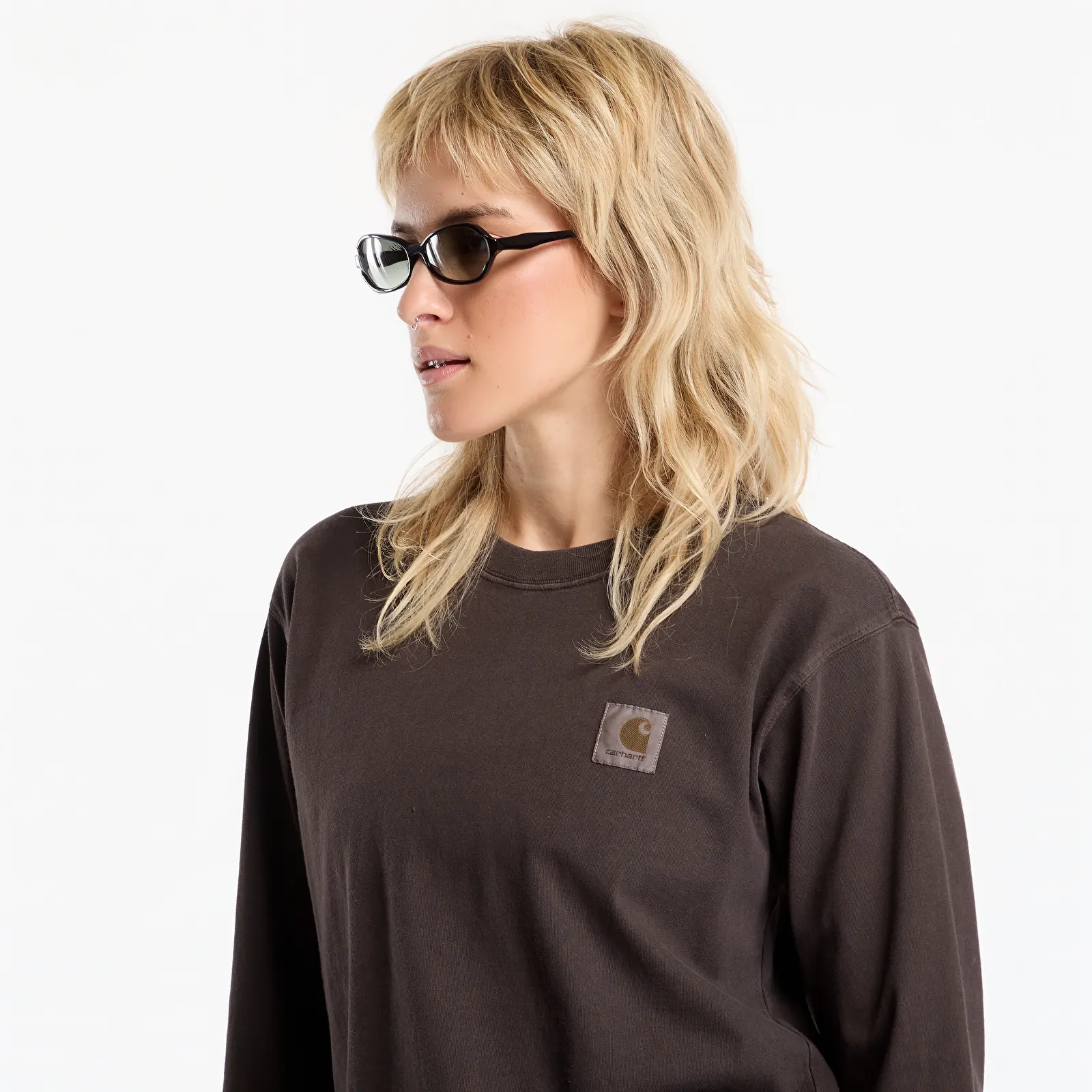 T-krekli Carhartt WIP L/S Vista T-Shirt UNISEX Tobacco Garment Dyed