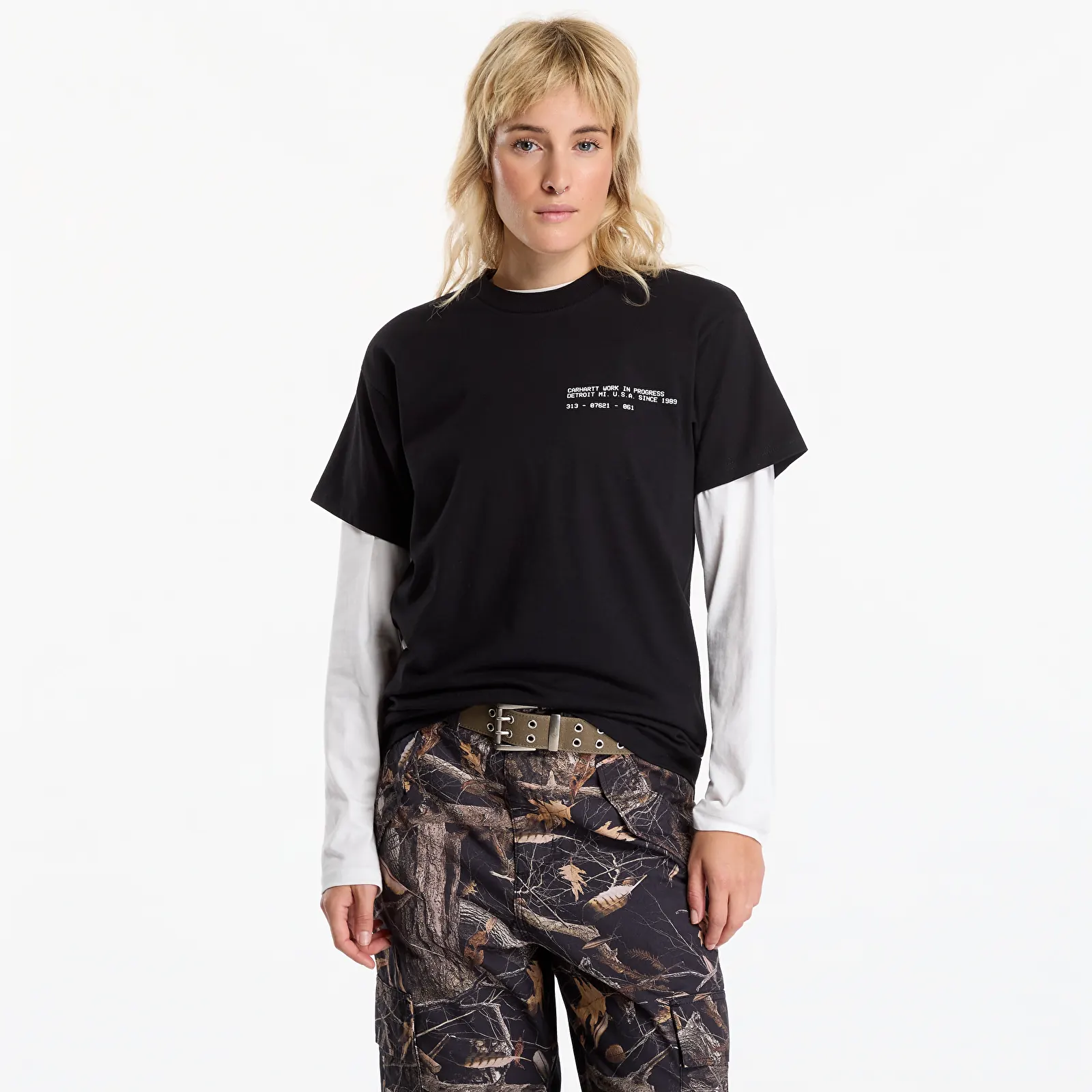 Marškinėliai Carhartt WIP S/S Feather Progress T-Shirt UNISEX Black