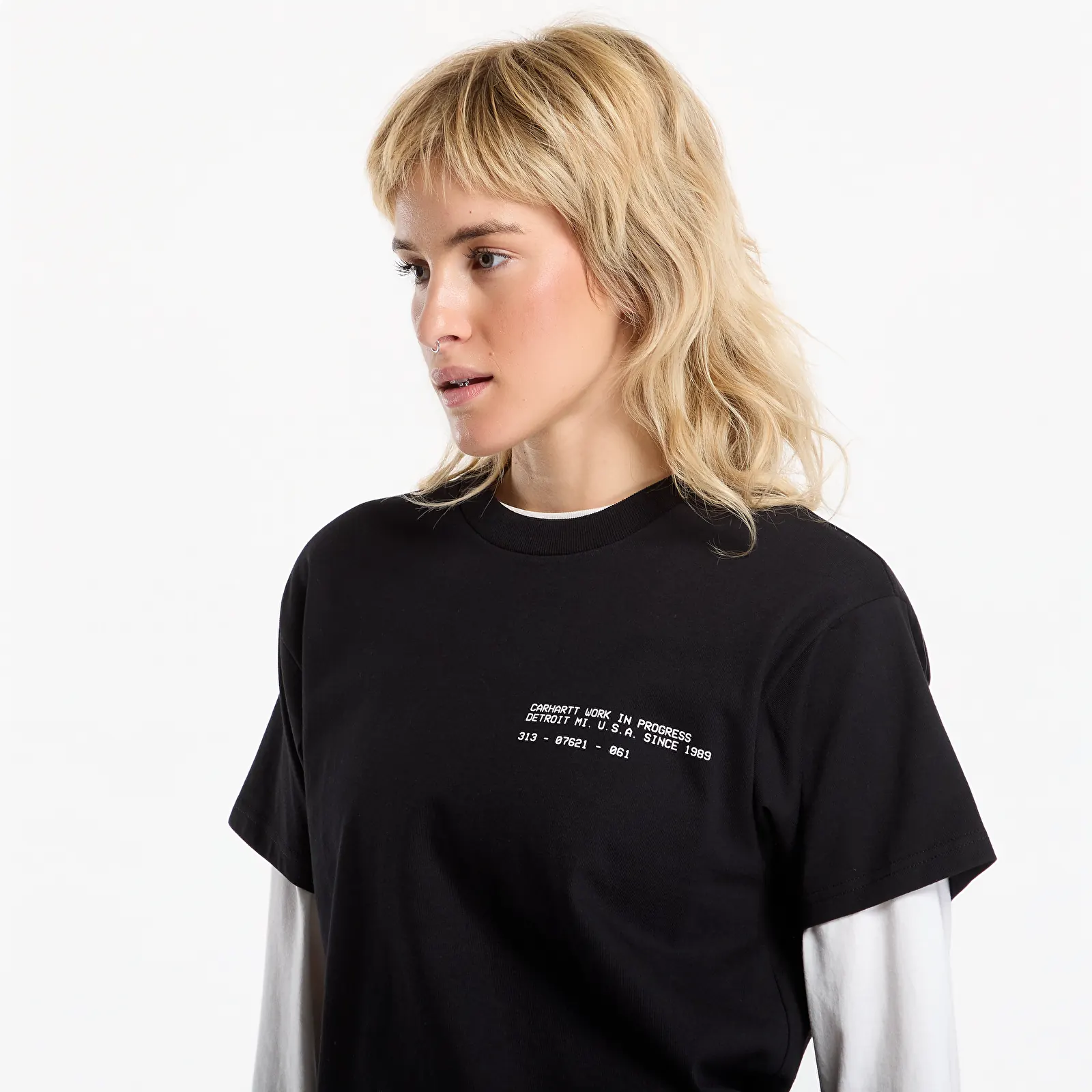 Marškinėliai Carhartt WIP S/S Feather Progress T-Shirt UNISEX Black