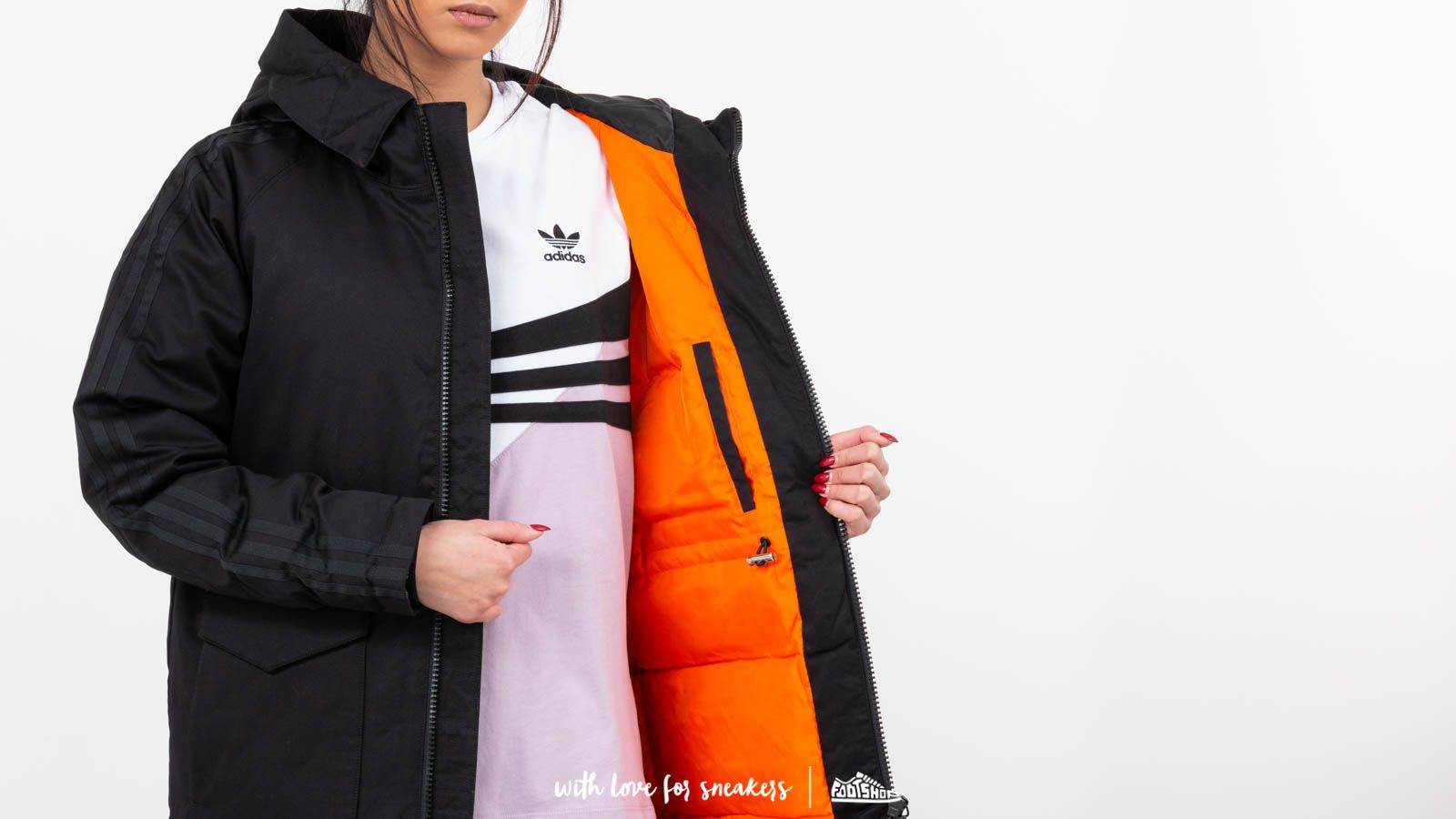 Adidas down parka online black