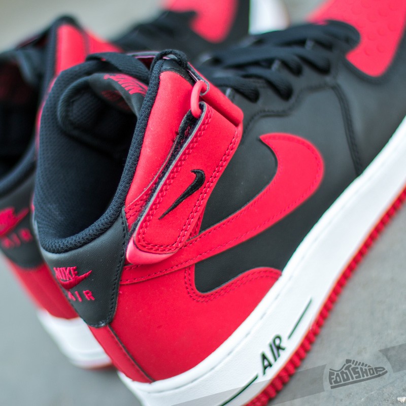 Scarpe uomo Nike Air Force 1 Mid´07 Black/Gym Red-White