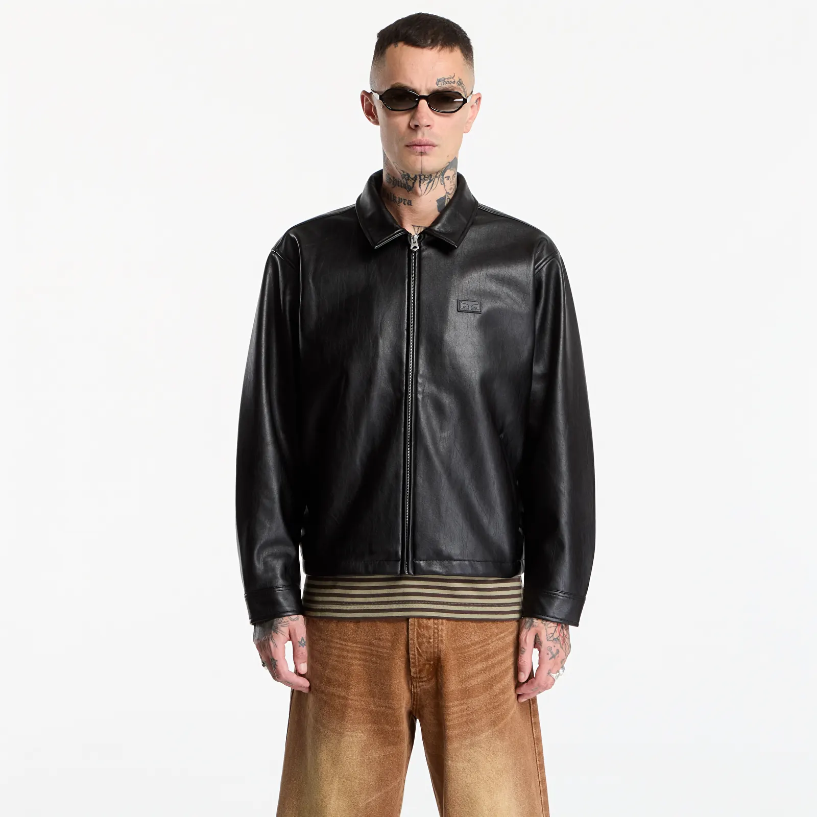 Vestes  Obey Workman PU Jacket Black