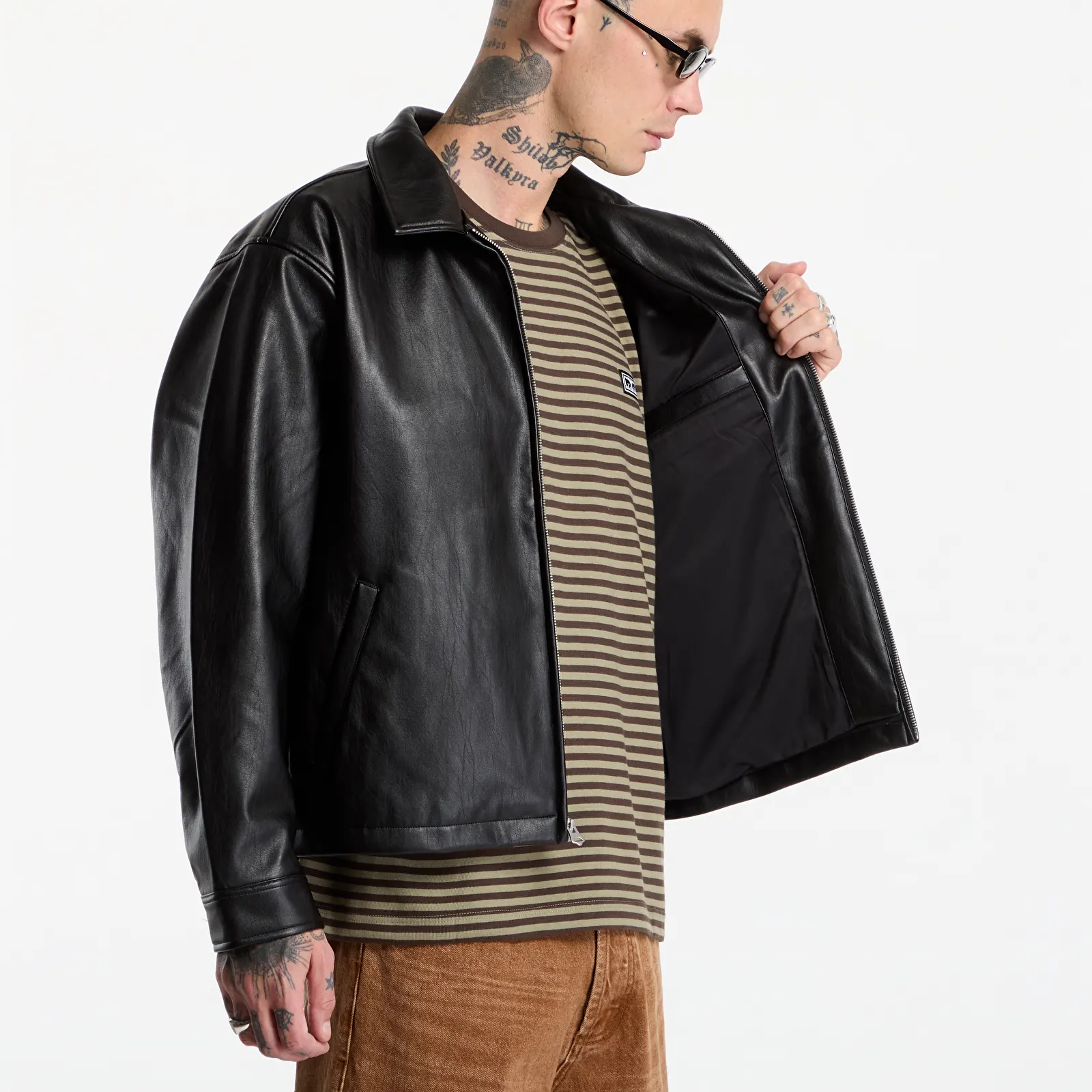 Vestes  Obey Workman PU Jacket Black