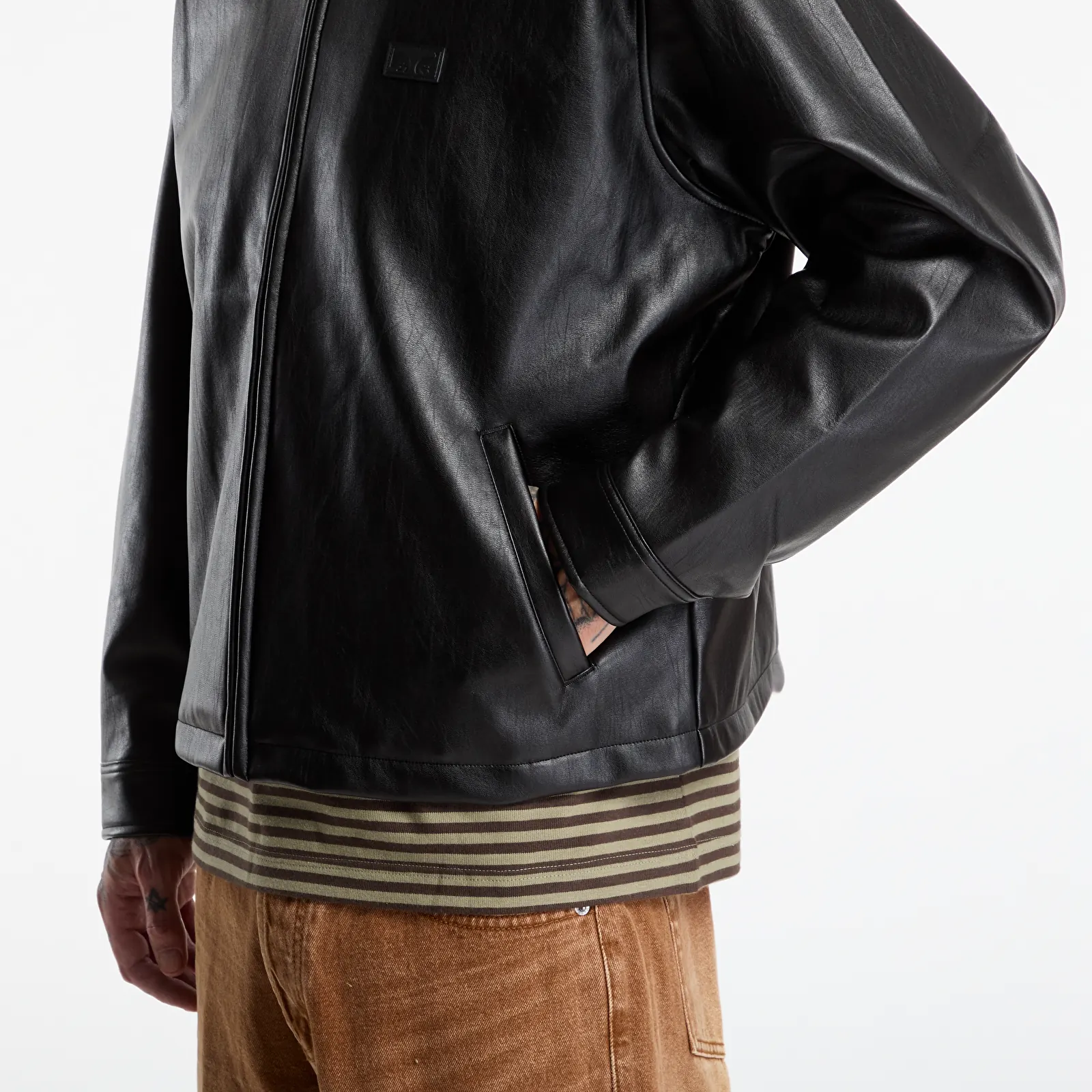 Vestes  Obey Workman PU Jacket Black