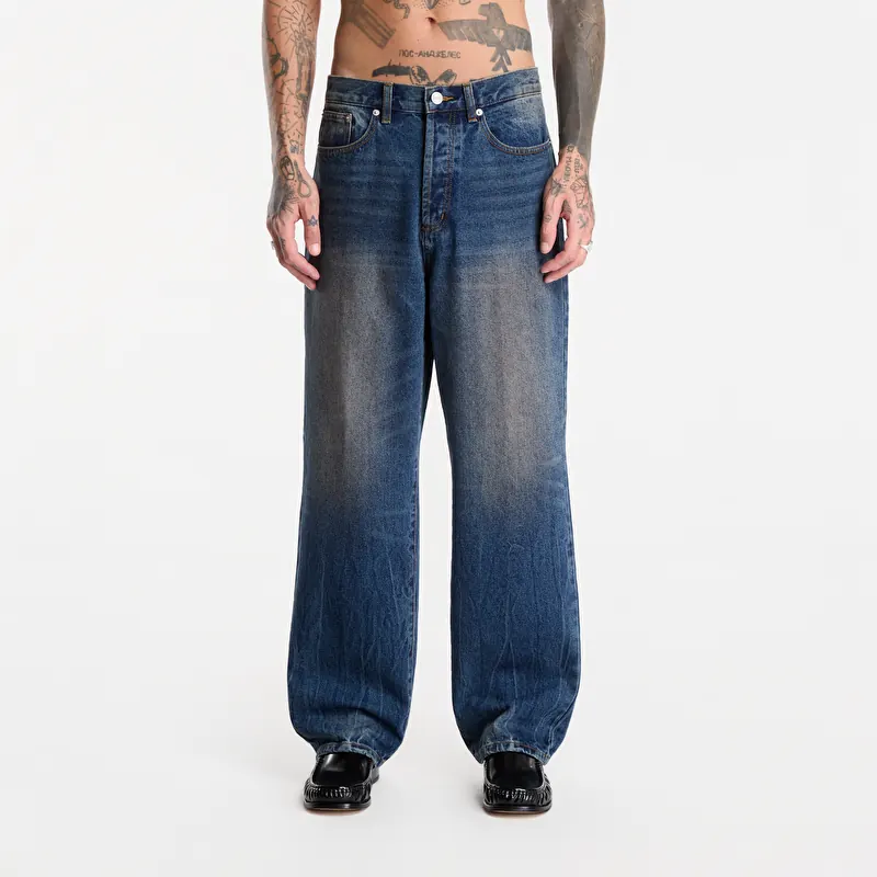 Džinsai Obey Classic Baggy Denim Oil Stained Indigo