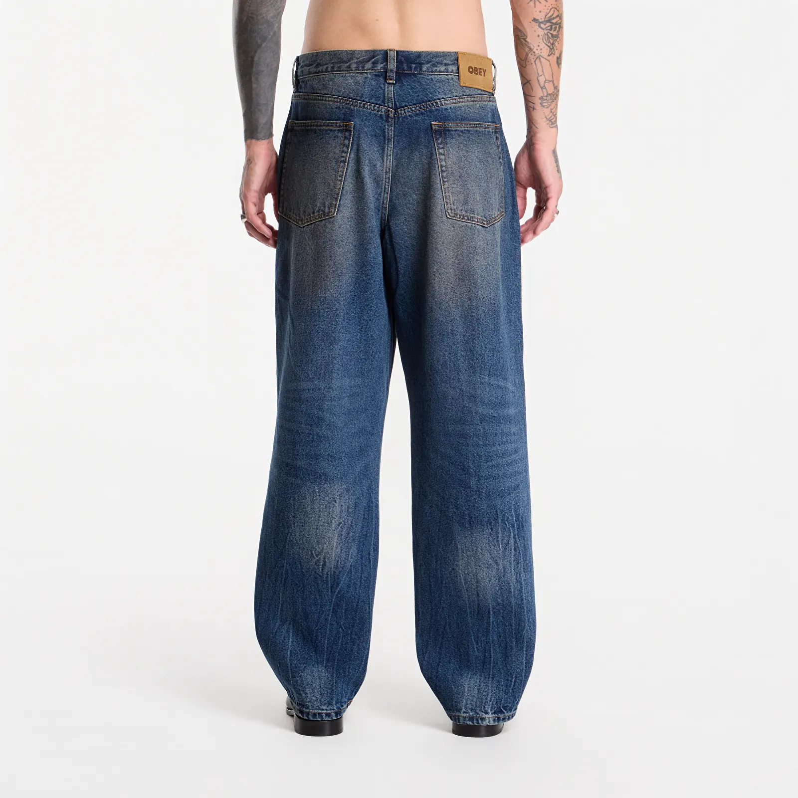 Jeans Obey Classic Baggy Denim Oil Stained Indigo