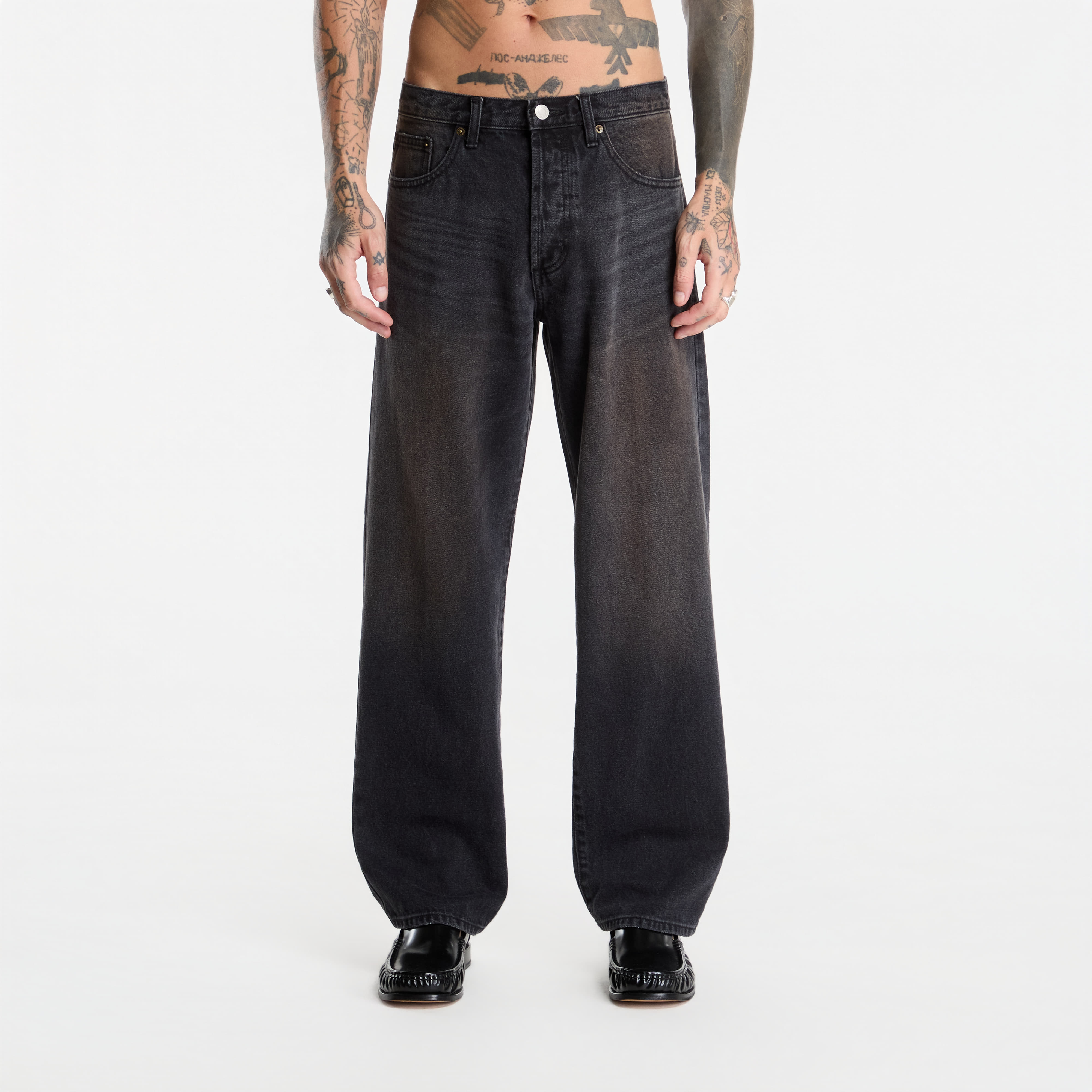 Дънки Obey Boxcar Straight Leg Denim Oxidized Black W34