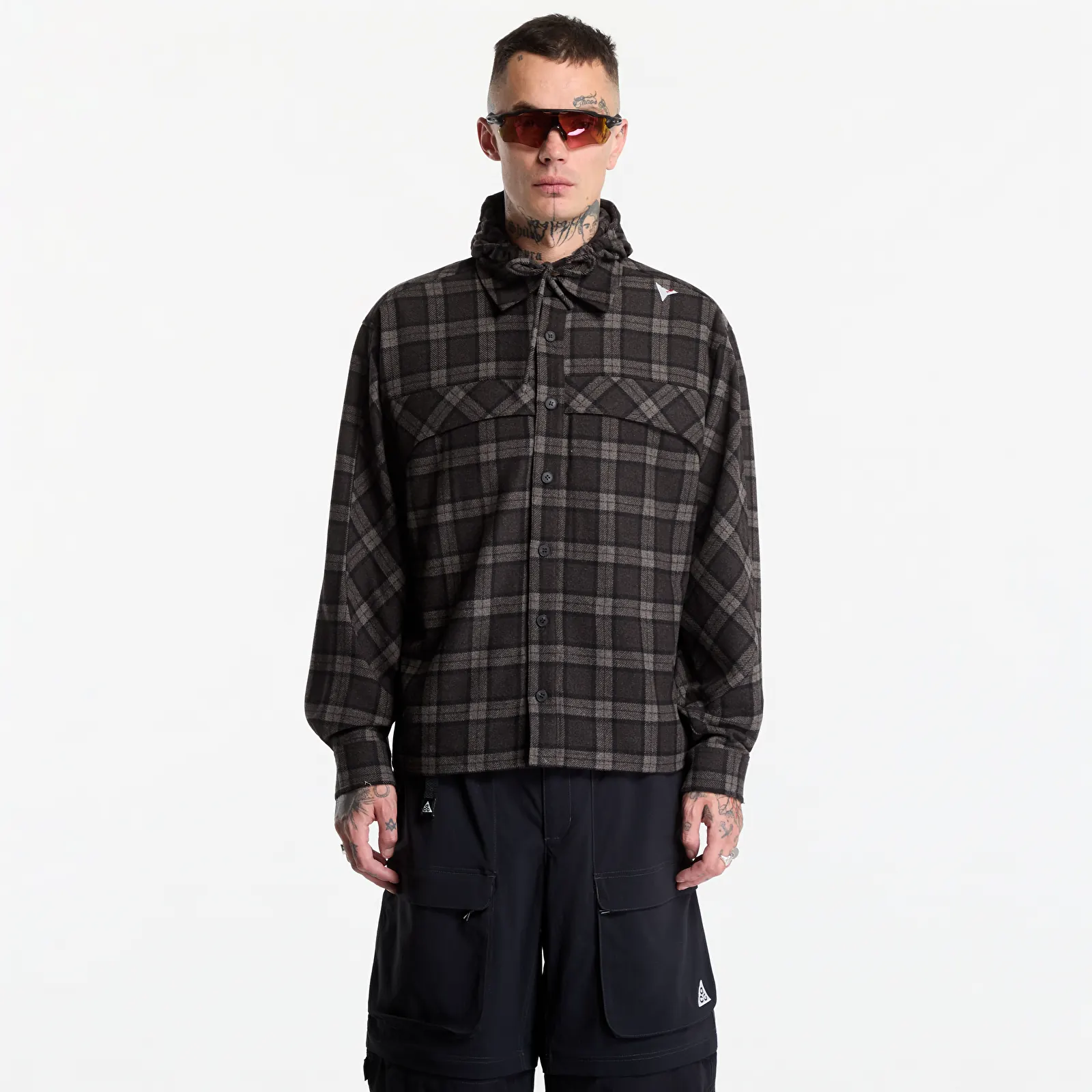 Camisas ROA Logger Wool Check Long Sleeve Shirt Anthracite