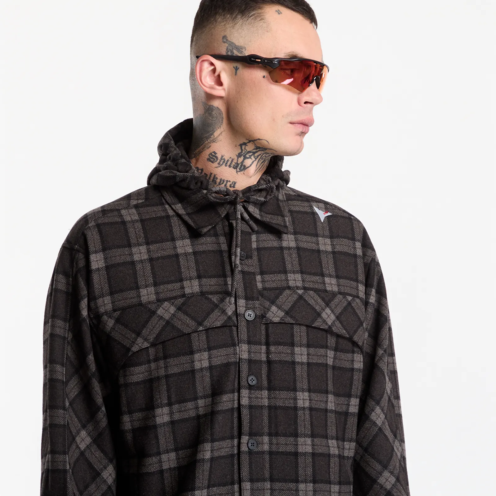 Camisas ROA Logger Wool Check Long Sleeve Shirt Anthracite