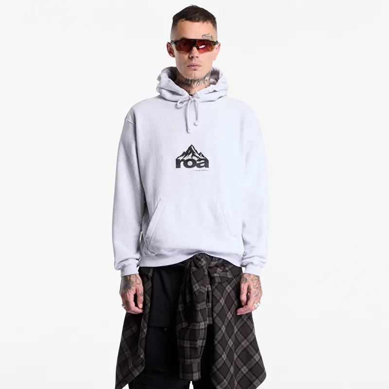 Mikina ROA Mountain Logo Hoodie Light Grey
