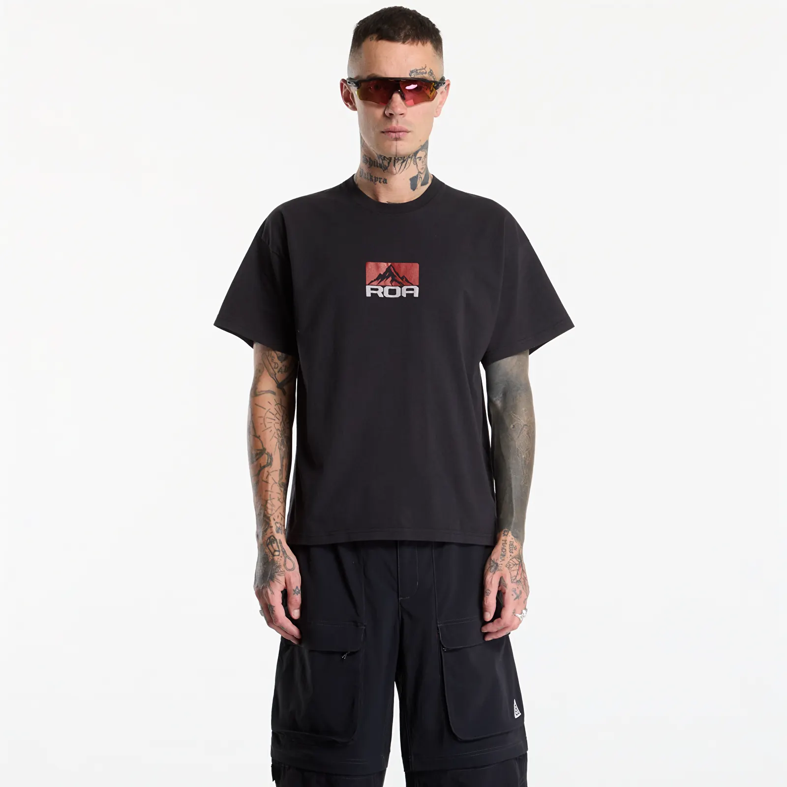 T-shirts  ROA Signal Mountain T-Shirt UNISEX Washed Black