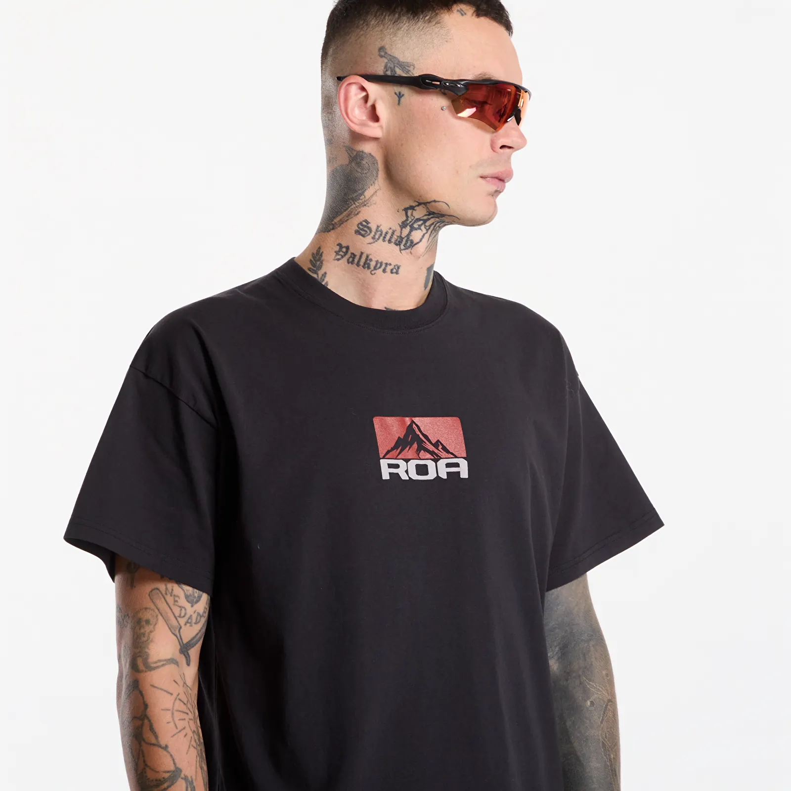 T-shirts  ROA Signal Mountain T-Shirt UNISEX Washed Black