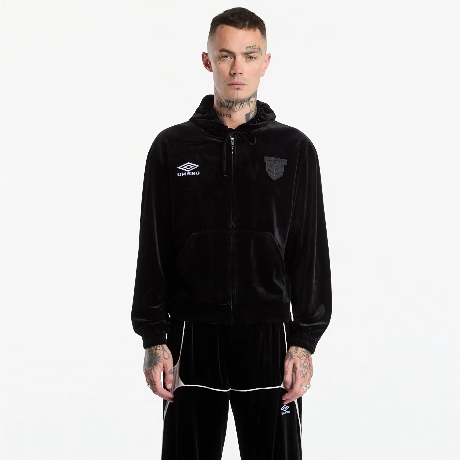 Hanorace Umbro Velvet Masked Zip Hoodie Black