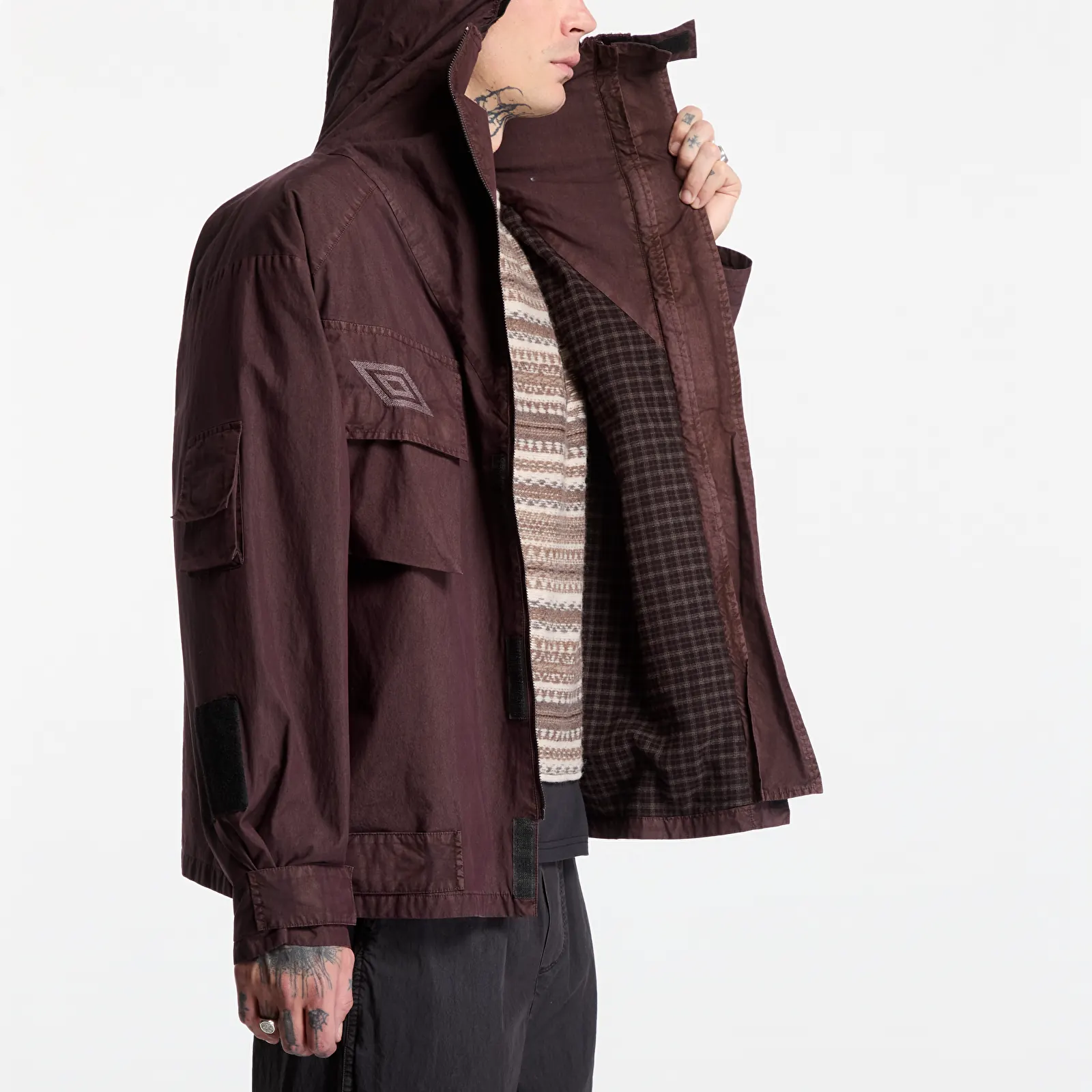 Geci parka Umbro Midfield Jacket Plum Grey
