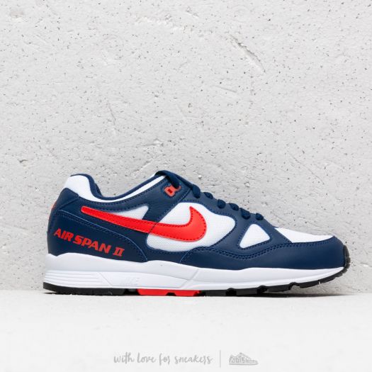 Men s shoes Nike Air Span II Blue Void Habanero Red White Black Footshop