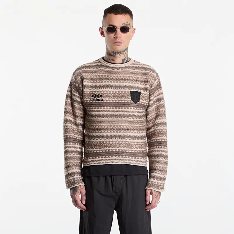 Sweater Umbro Fair Isle Crest Crew Greige