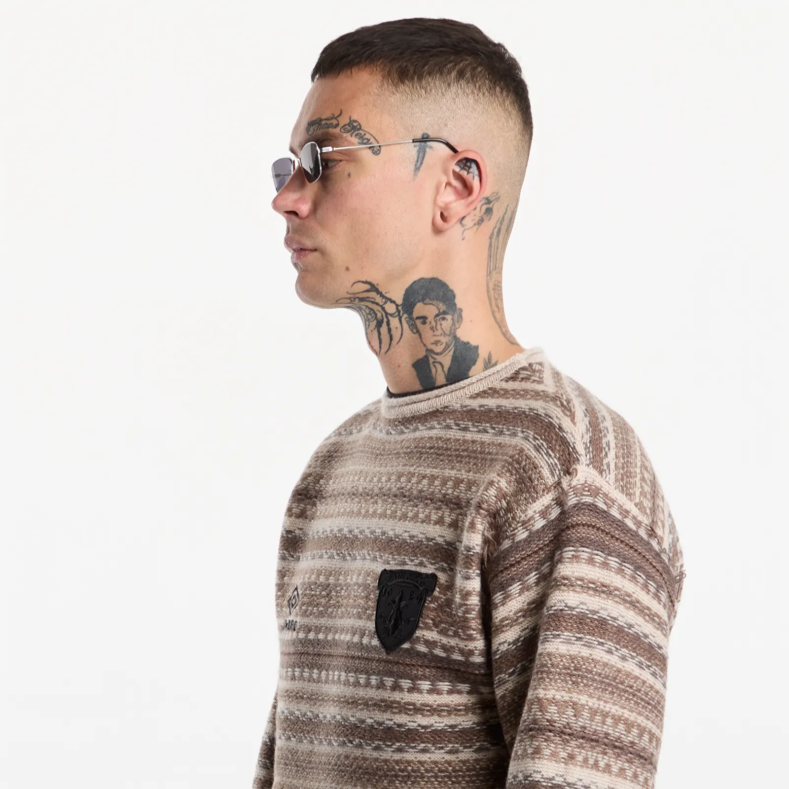 Sweaters Umbro Fair Isle Crest Crew Greige