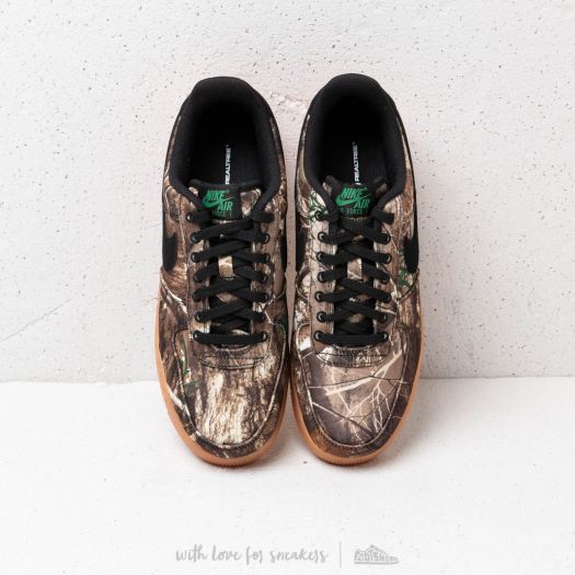 Men s shoes Nike Air Force 1 07 LV8 3 Realtree Camo Pack Black Black Aloe Verde Gum Med Brown Footshop