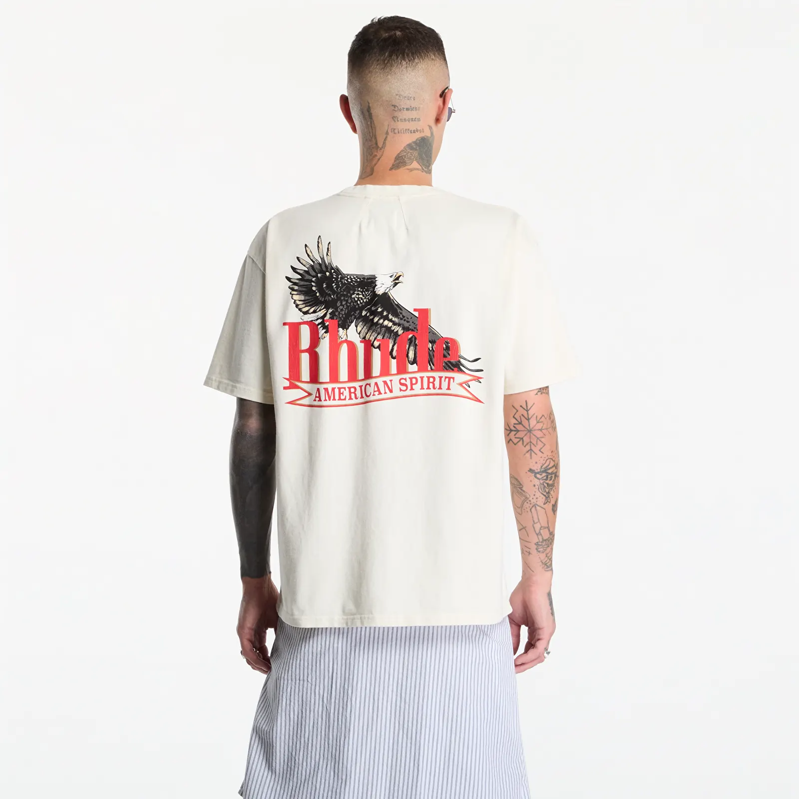 T-shirts  Rhude American Spirit Pocket Tee Vintage White/ Red