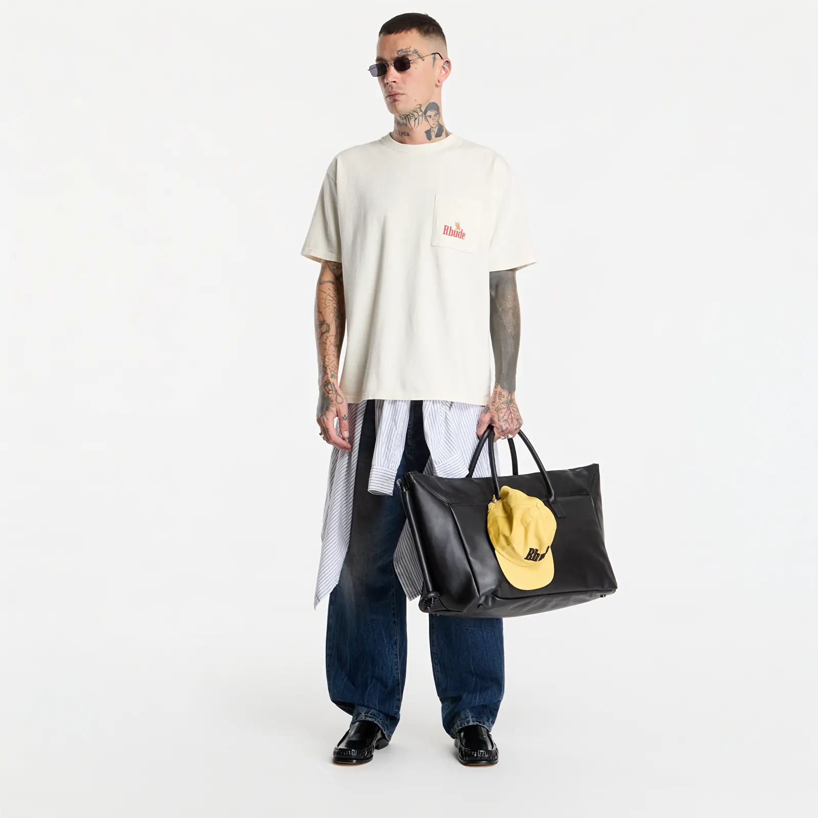 T-shirts  Rhude American Spirit Pocket Tee Vintage White/ Red