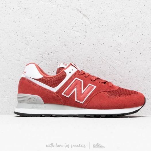 New balance 574 hot sale red white