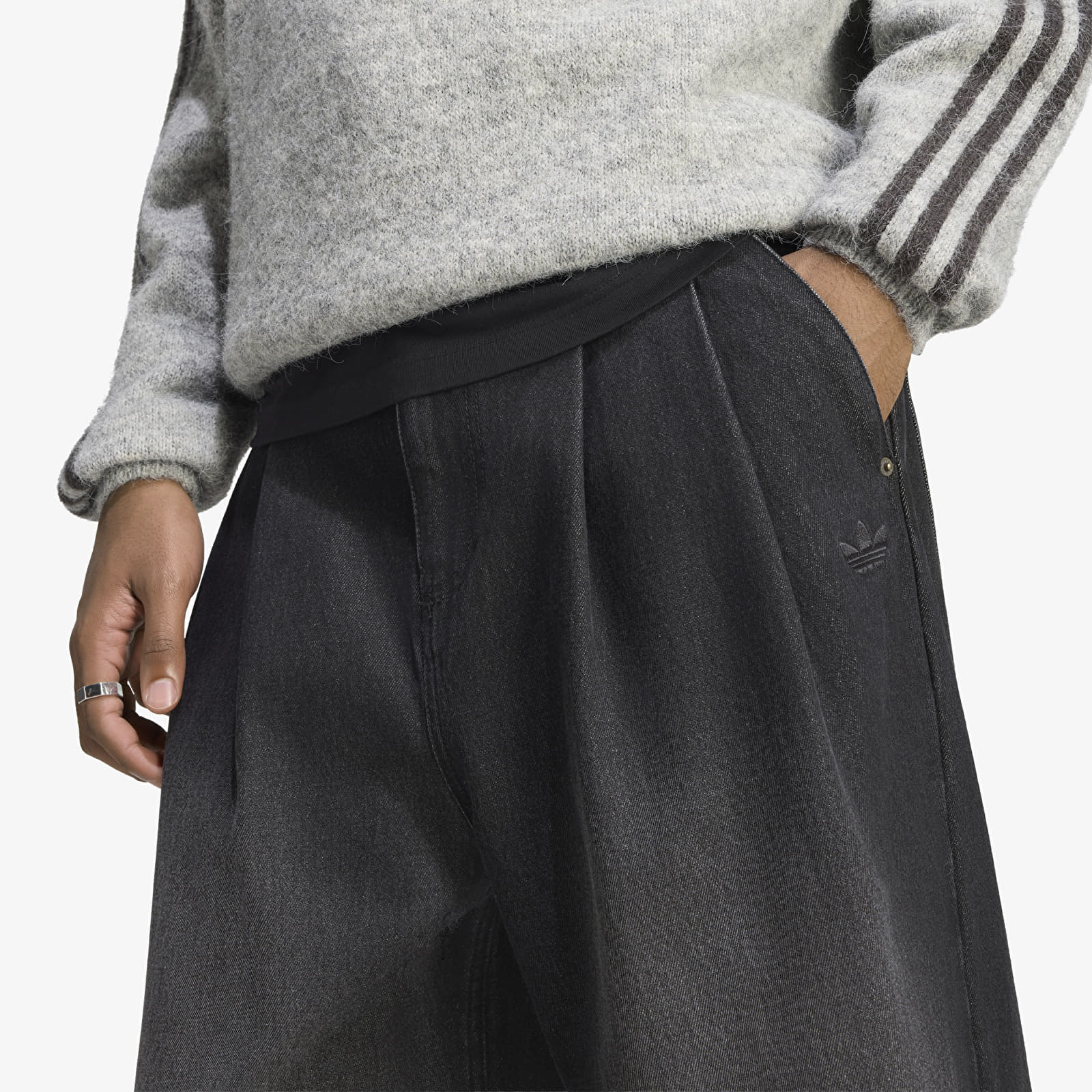 Jeans adidas Jeans Mid-Rise Wide Leg True Black Denim