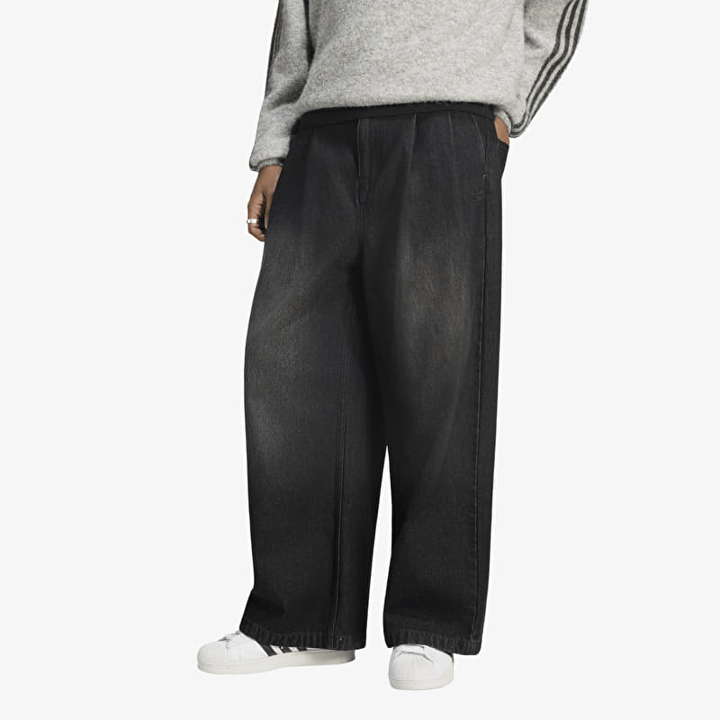 adidas Jeans Mid-Rise Wide Leg True Black Denim
