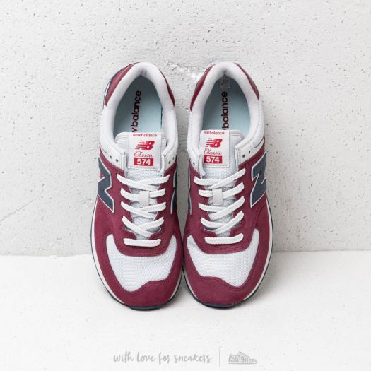 New balance 574 burgundy and navy sales