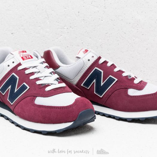 Burgundy navy new balance 574 top