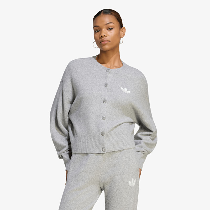 adidas Essentials Knit Cardigan Medium Grey Heather