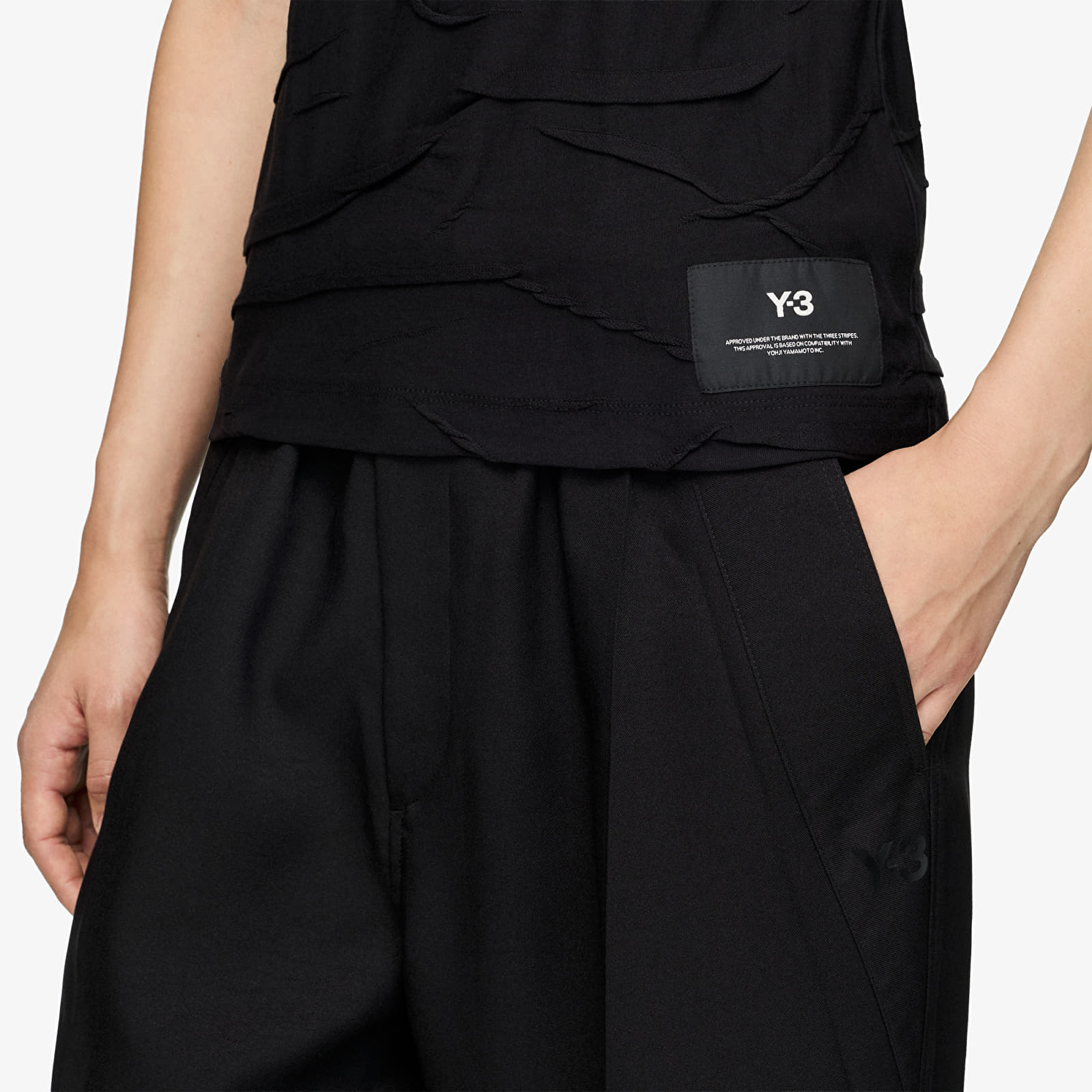 T-shirts Y-3 Pleated Short Sleeve Tee Black