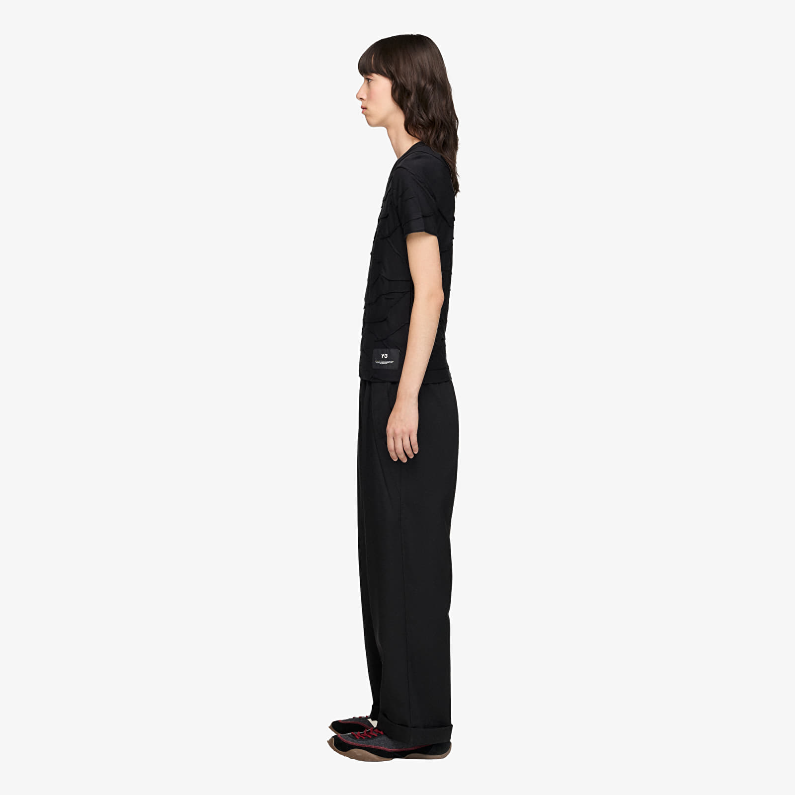 T-shirts Y-3 Pleated Short Sleeve Tee Black