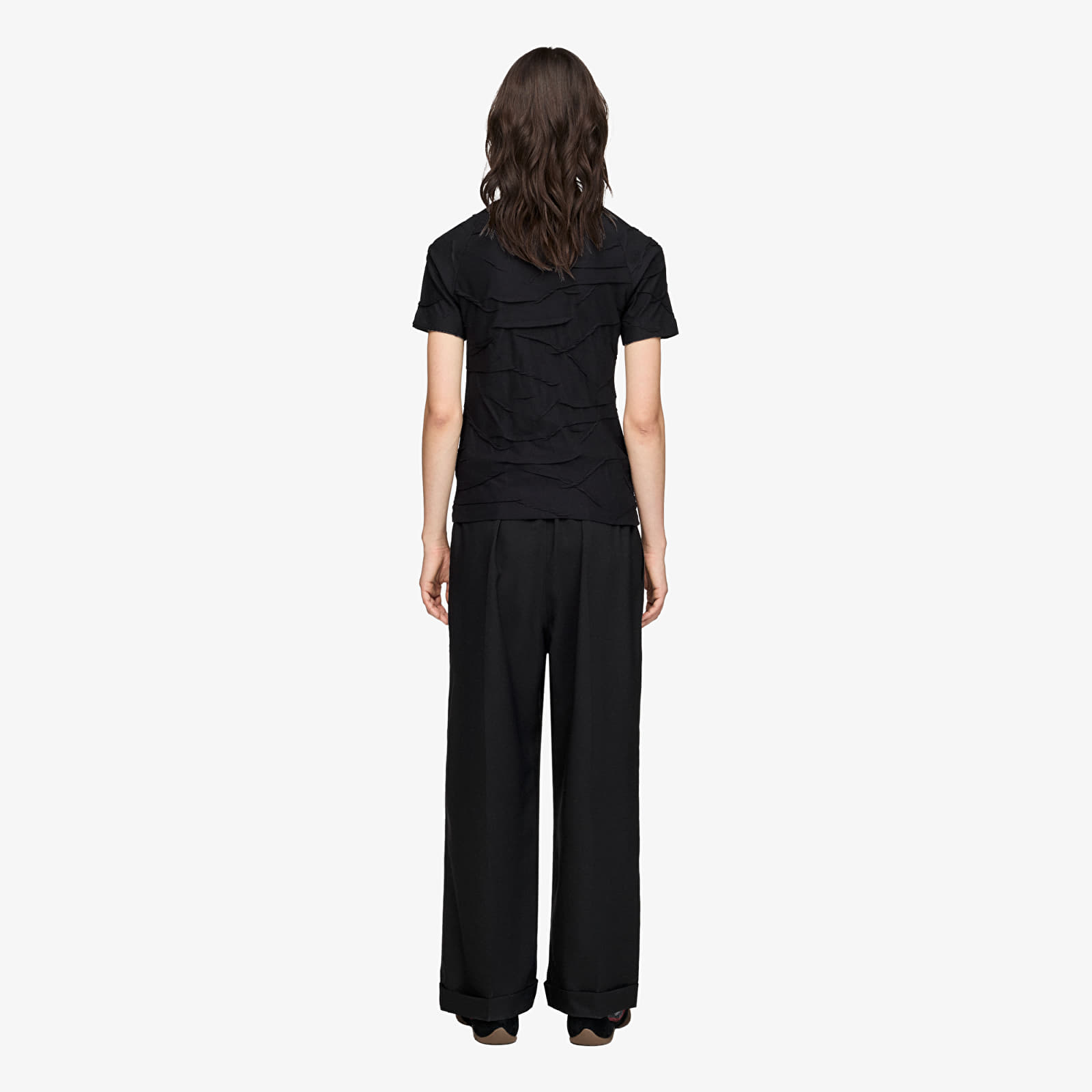 T-shirts Y-3 Pleated Short Sleeve Tee Black