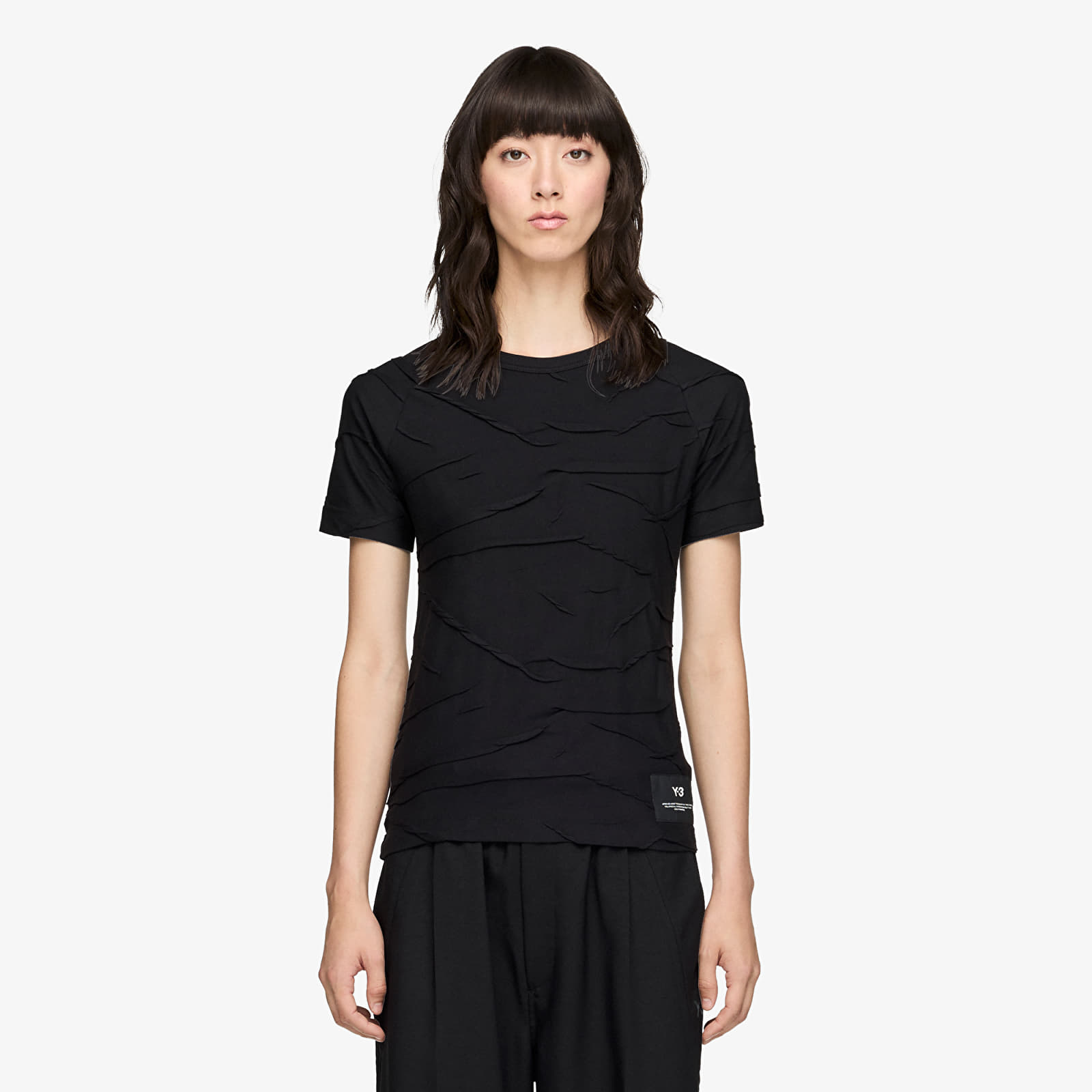 T-shirts Y-3 Pleated Short Sleeve Tee Black
