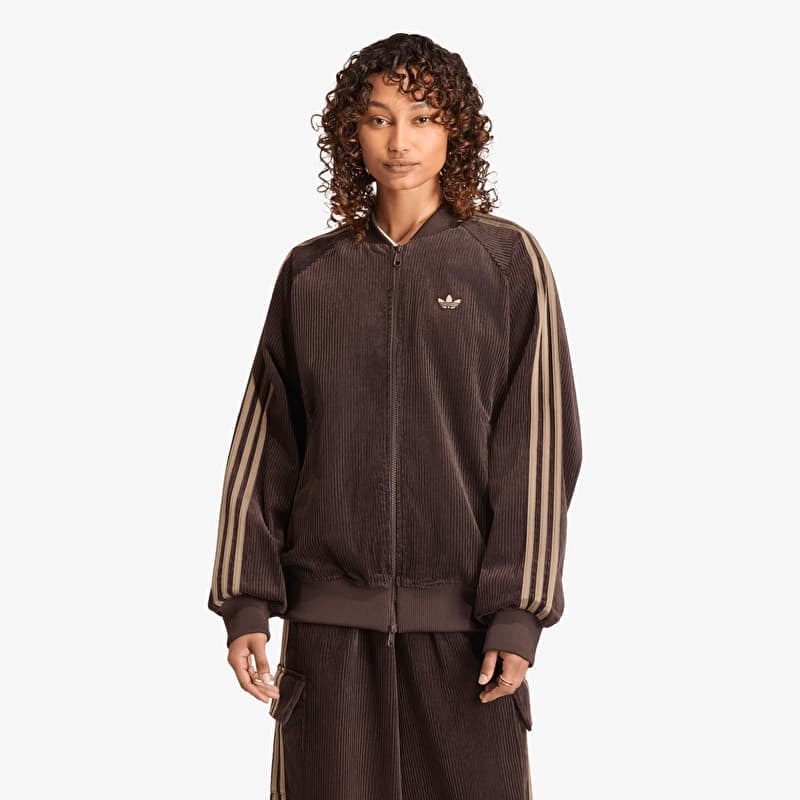 Jakk adidas Corduroy SST Oversized Track Top Aurora Coffee/ Khaki Six