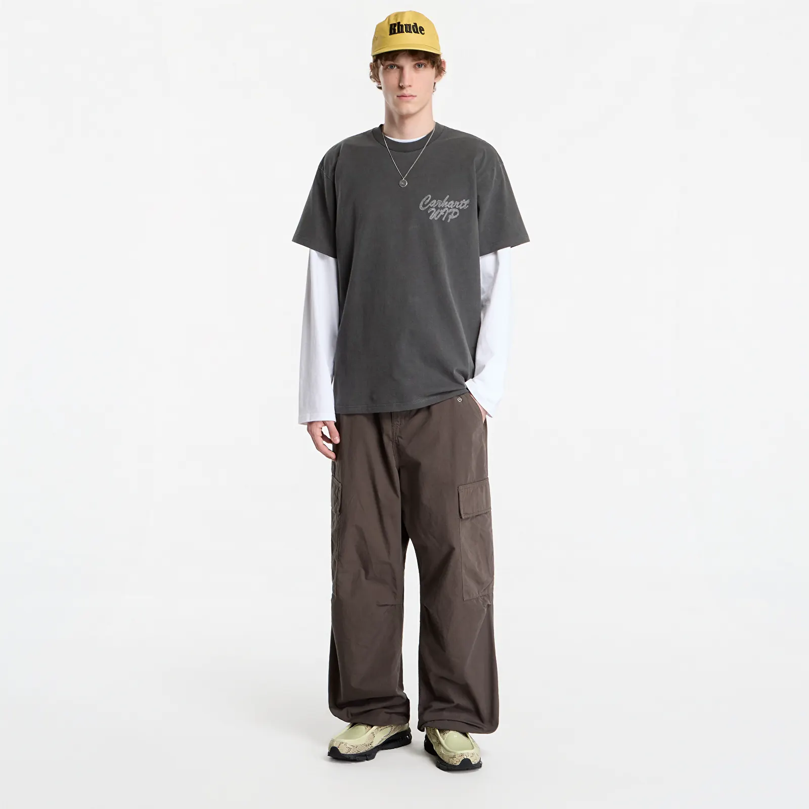 Püksid Carhartt WIP Osborn Cargo Pant UNISEX Shungite Garment Dyed