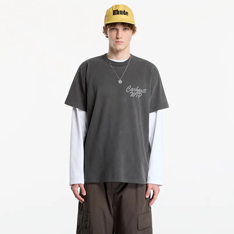 Carhartt WIP S/S Hatching Script T-Shirt UNISEX Black Garment Dyed