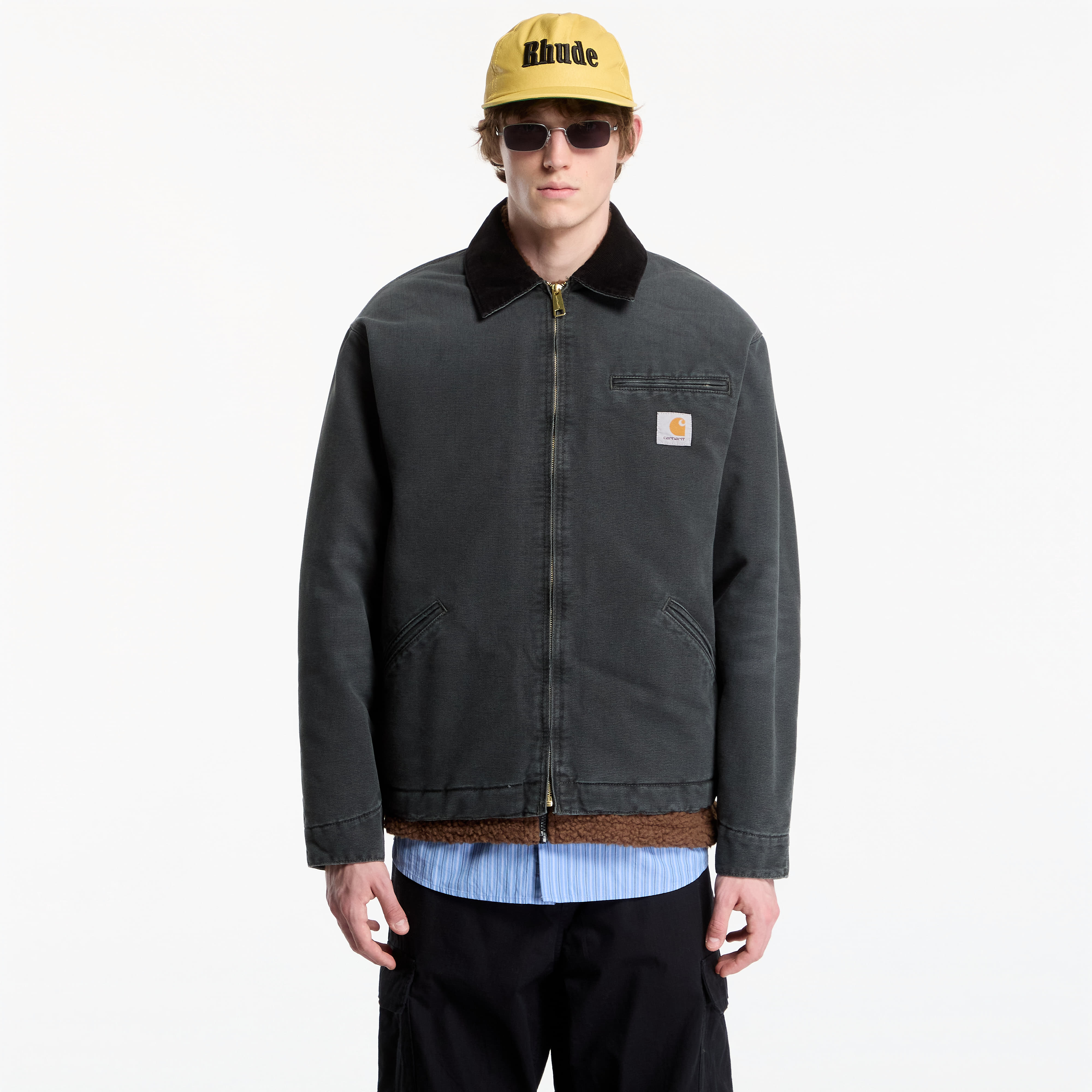 Jachetă Carhartt WIP OG Detroit Jacket UNISEX Raven/ Black Stone Canvas XXL